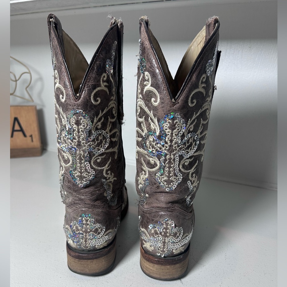 **SOLD**Corral Boots Women’s 8M Embroidered Sequins Western Cowboy Boots - Picture 5 of 9